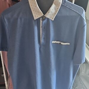 Naracamicie Blue Polo with White Details